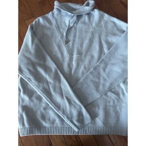 NWT Max Studio L Extra Fine Merino Wool High Neck Sweater Pullover Drawstring